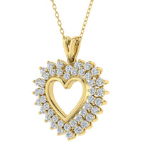 Colgante de diseño en forma de corazón con diamantes cultivados en laboratorio (0,50 ct - 1,00 ct)