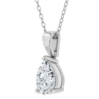 Colgante solitario en forma de pera con diamante cultivado en laboratorio de 0,50 ct