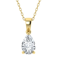 Colgante solitario en forma de pera con diamante cultivado en laboratorio de 0,50 ct