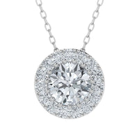 Lab Grown Diamond Single Halo Pendant (2.00ct - 3.00ct)