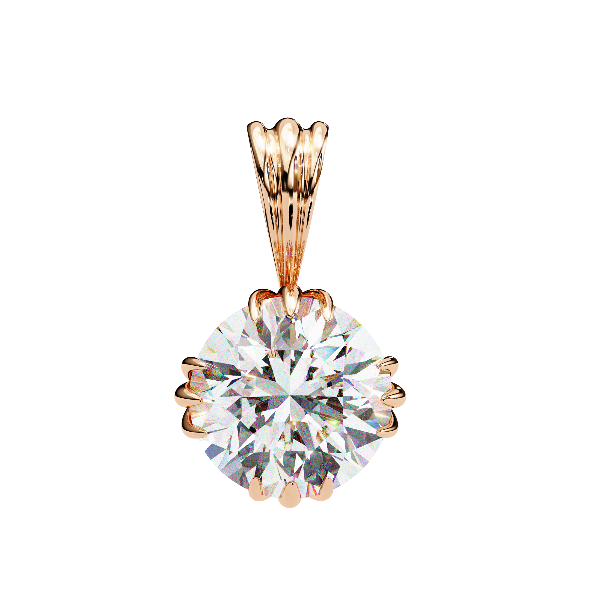 IGI Lab Grown Diamond Solitaire 12 Prong Pendant