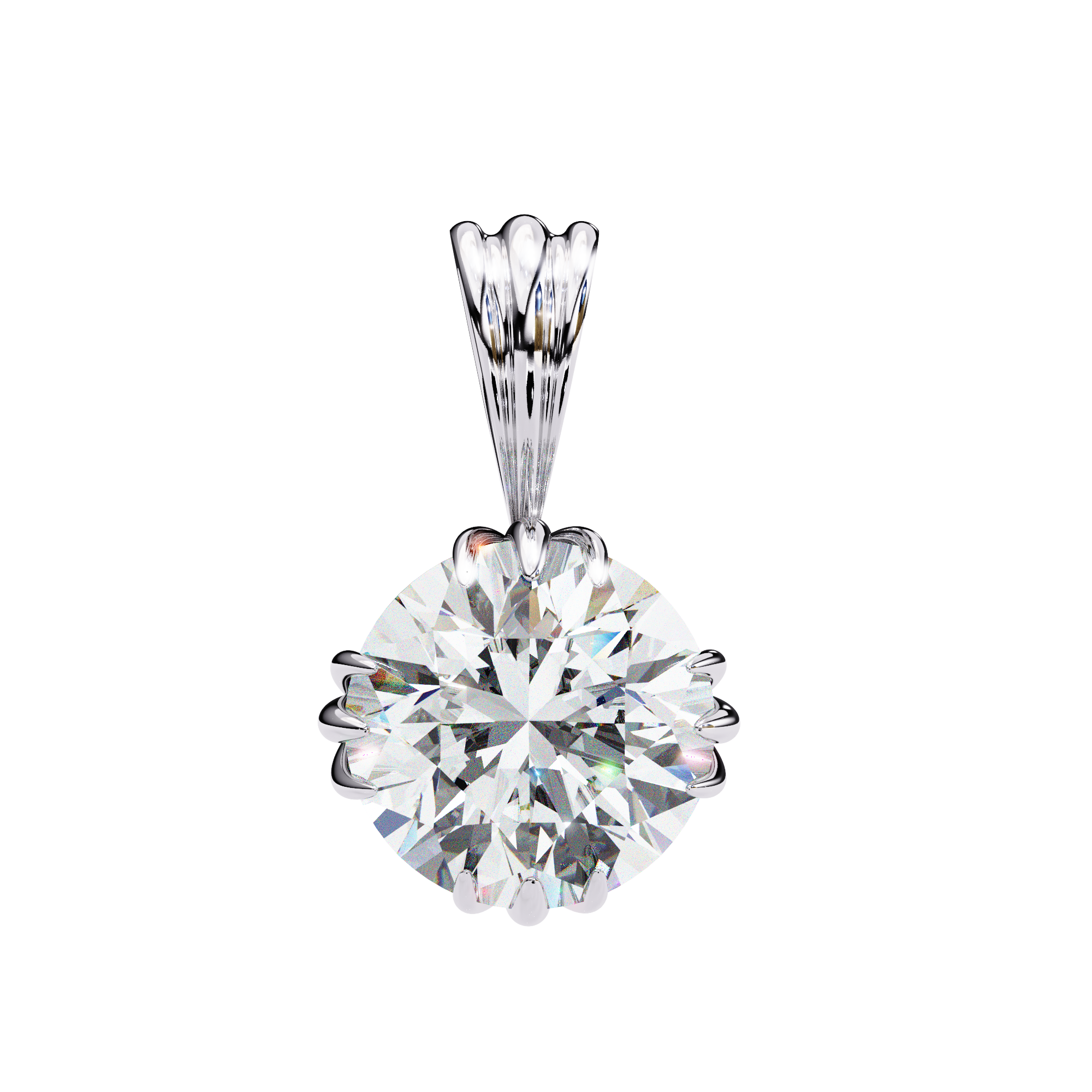 IGI Lab Grown Diamond Solitaire 12 Prong Pendant