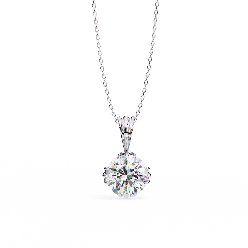 IGI Lab Grown Diamond Solitaire 12 Prong Pendant