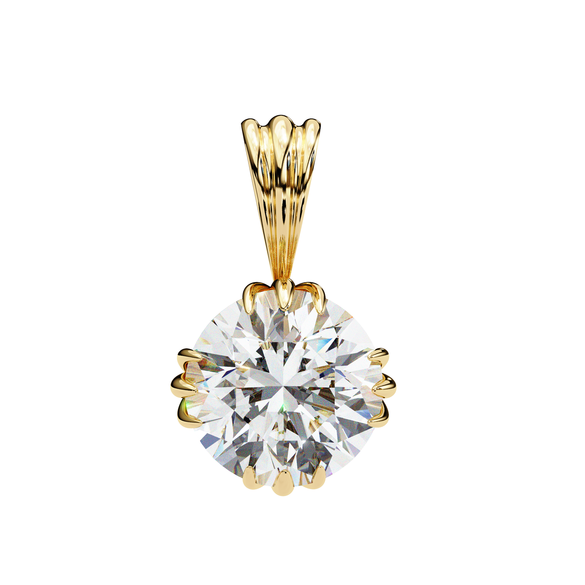 IGI Lab Grown Diamond Solitaire 12 Prong Pendant