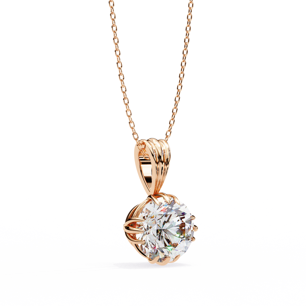 IGI Lab Grown Diamond Solitaire 12 Prong Pendant