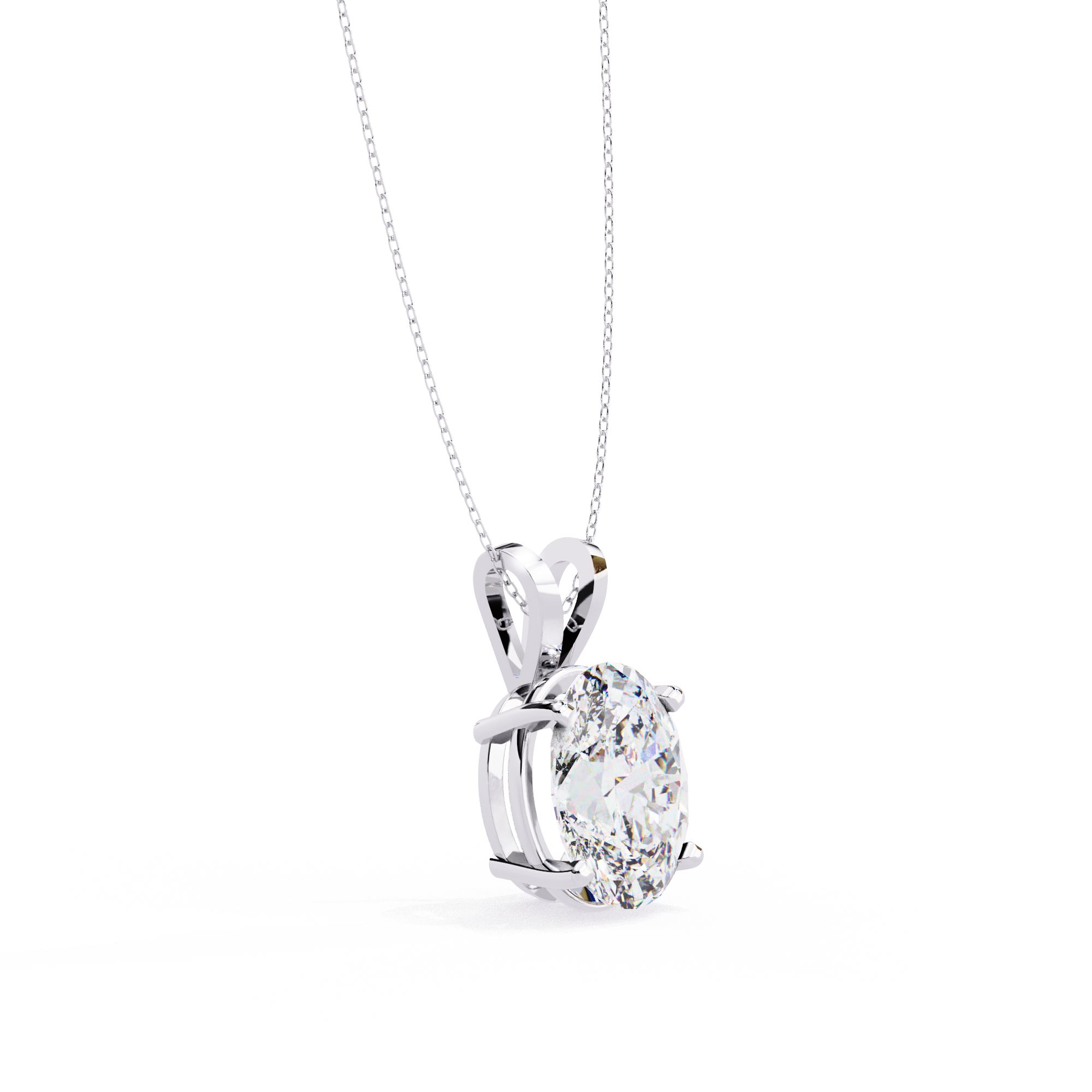 IGI 2.5CT Lab Grown Diamond Oval Solitaire Pendant