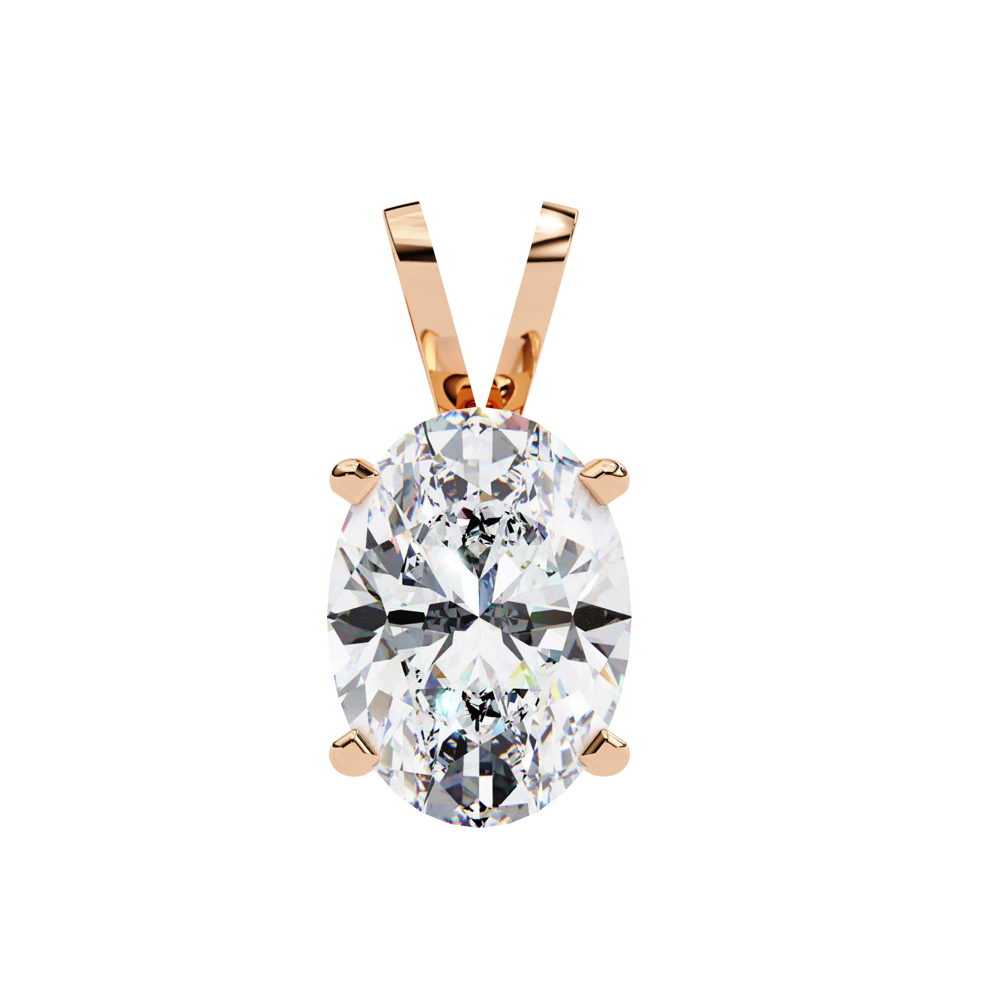 IGI 2.5CT Lab Grown Diamond Oval Solitaire Pendant
