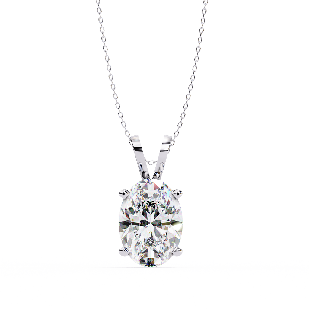 IGI 2.5CT Lab Grown Diamond Oval Solitaire Pendant