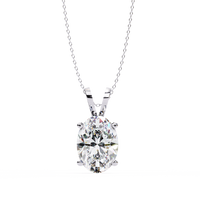 IGI 2.5CT Lab Grown Diamond Oval Solitaire Pendant