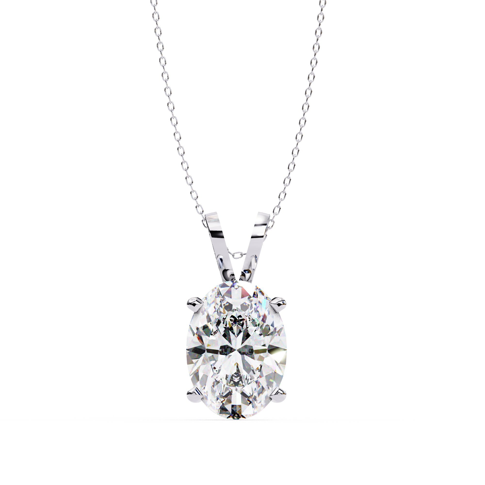 IGI 2.5CT Lab Grown Diamond Oval Solitaire Pendant