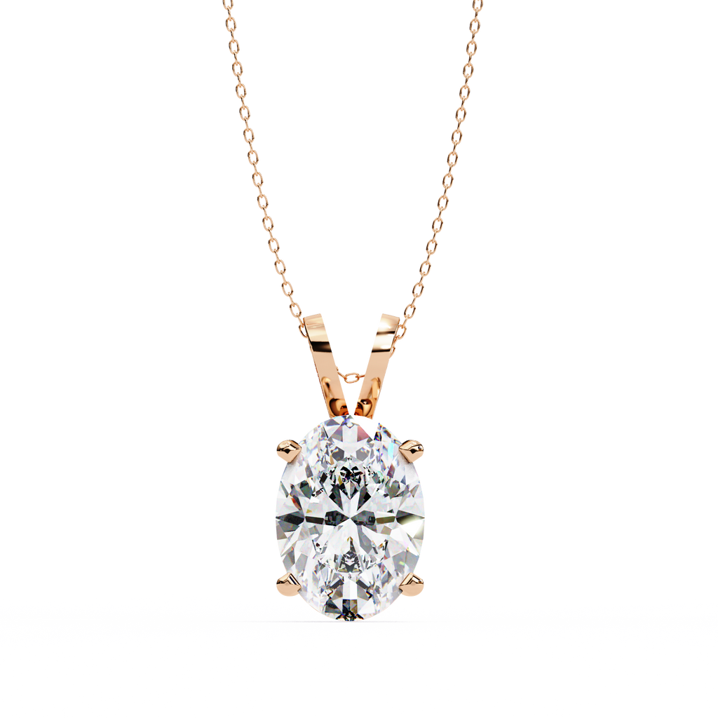 IGI 2.5CT Lab Grown Diamond Oval Solitaire Pendant