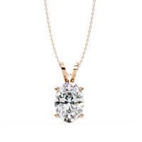 IGI 2.5CT Lab Grown Diamond Oval Solitaire Pendant