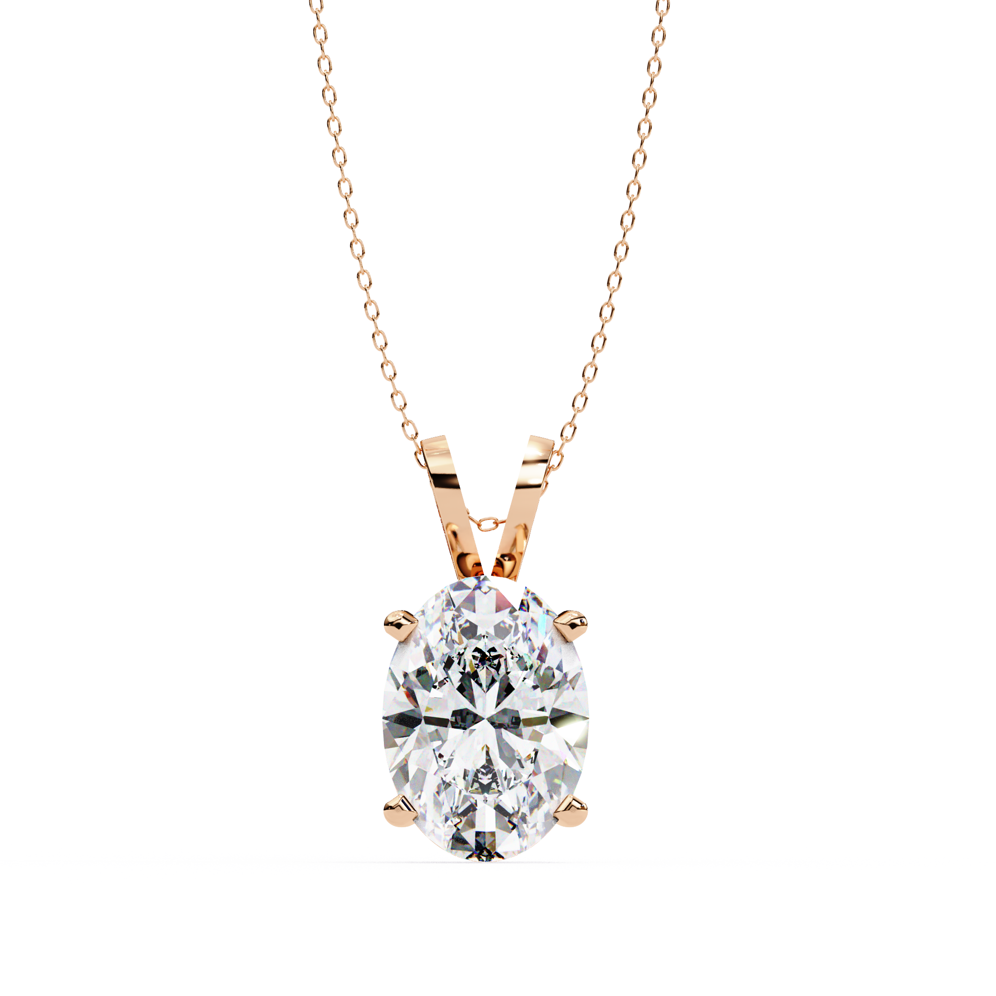 IGI 2.5CT Lab Grown Diamond Oval Solitaire Pendant