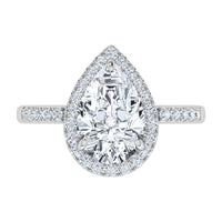 IGI 3.25ct  Lab Grown Diamond Engagement Pear Cut Halo Ring