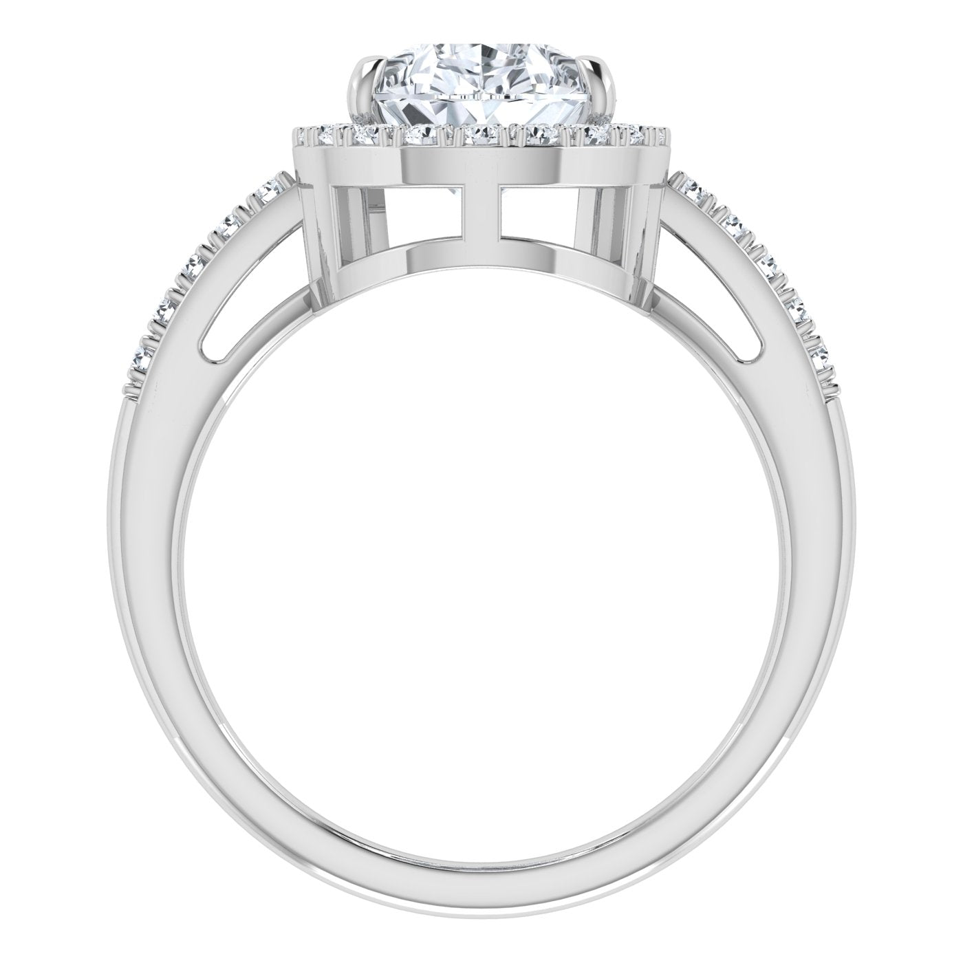 IGI 3.25ct  Lab Grown Diamond Engagement Pear Cut Halo Ring