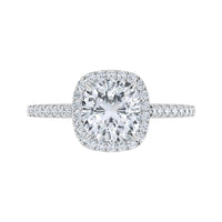 Lab Grown Diamond Engagement Cushion Cut Halo Ring