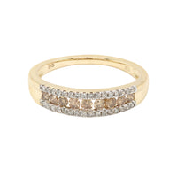 Anillo de diamantes color champán natural de 0,50 ct