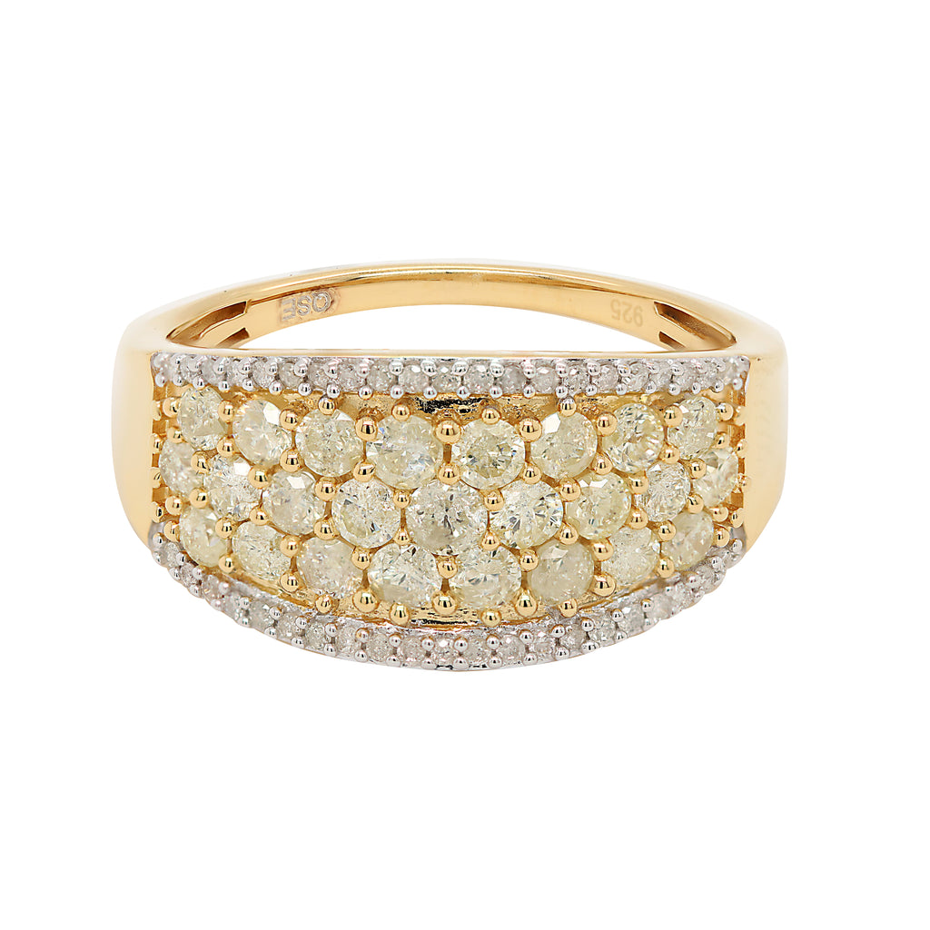 Anillo de banda con diamante amarillo natural de 1,00 ct