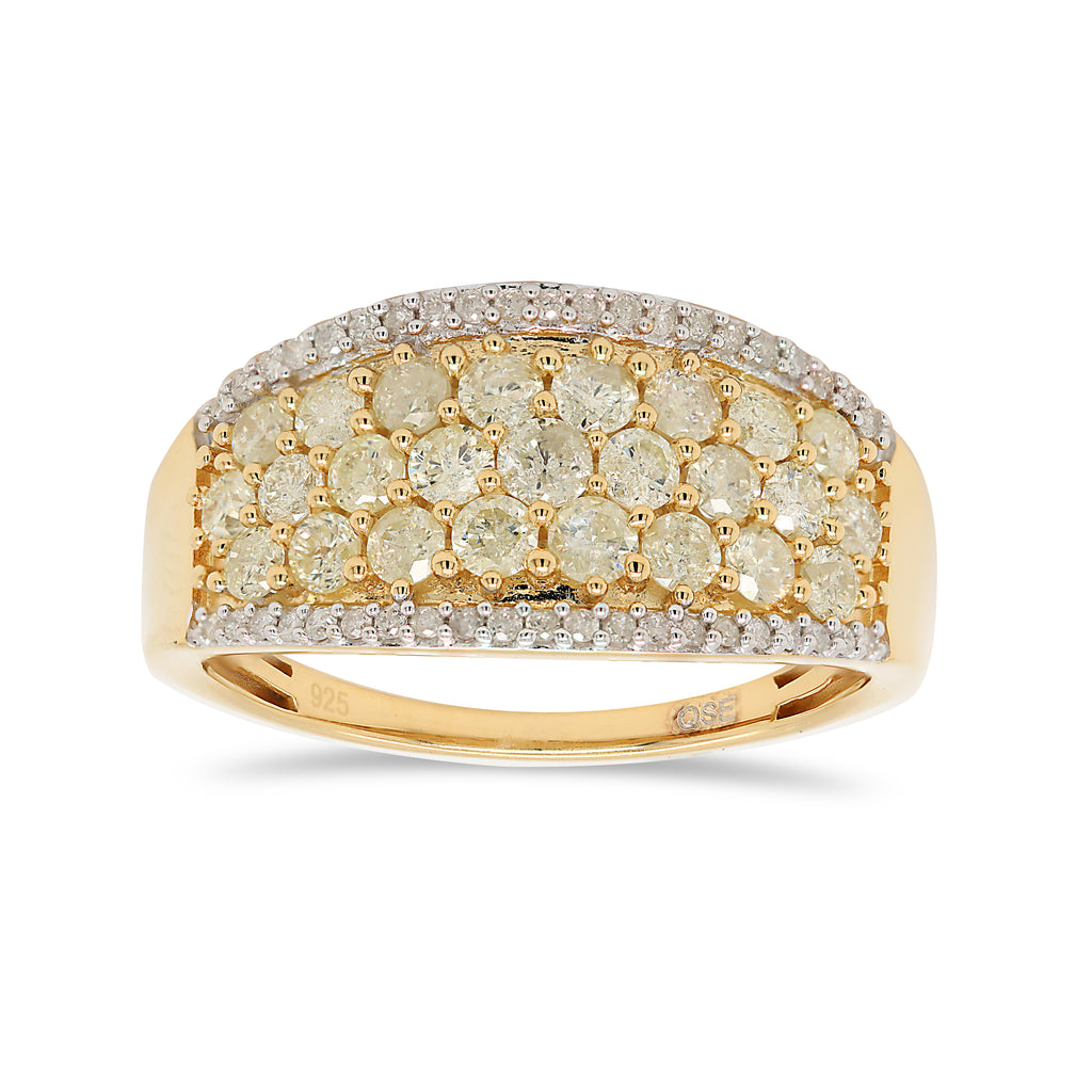 Anillo de banda con diamante amarillo natural de 1,00 ct