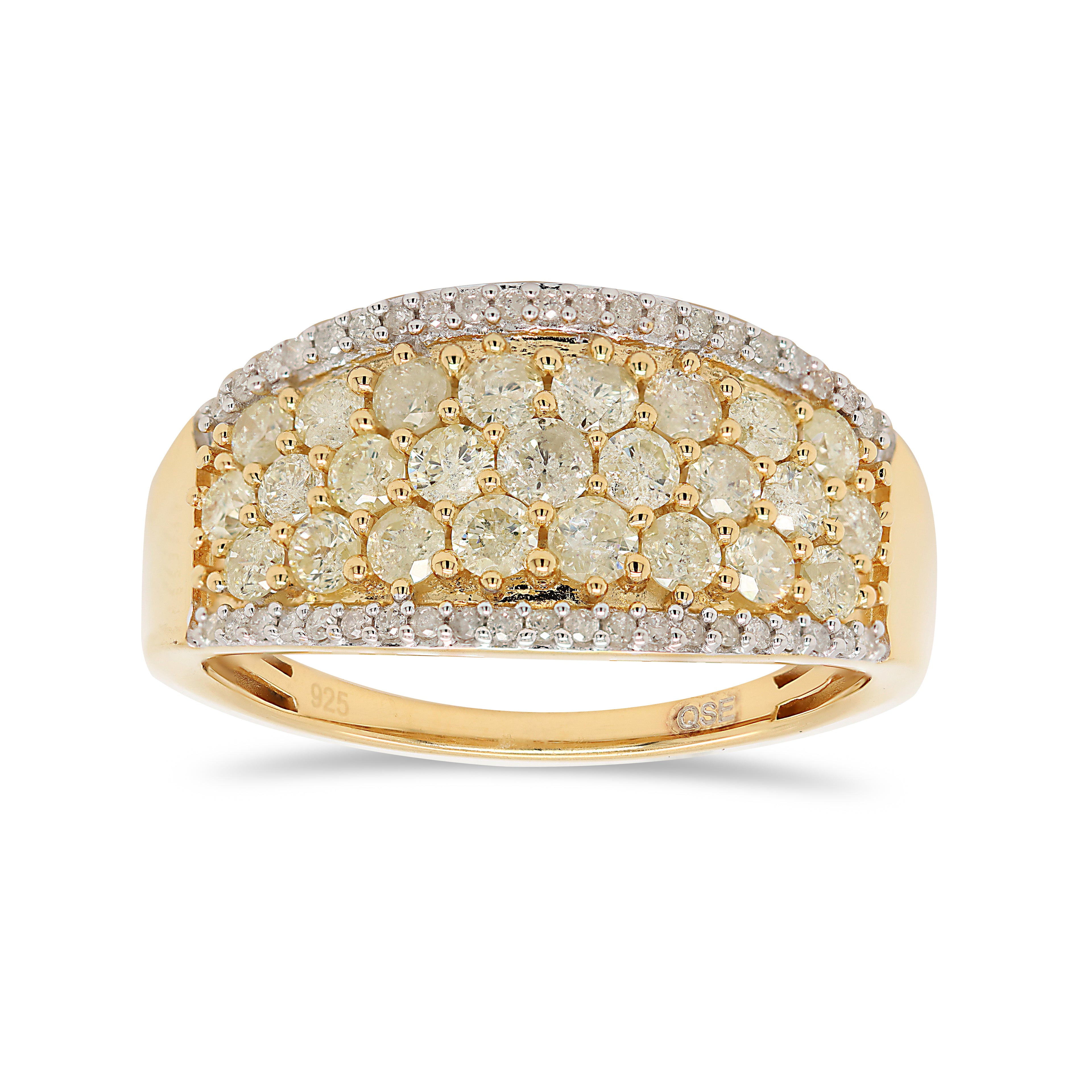 Anillo de banda con diamante amarillo natural de 1,00 ct