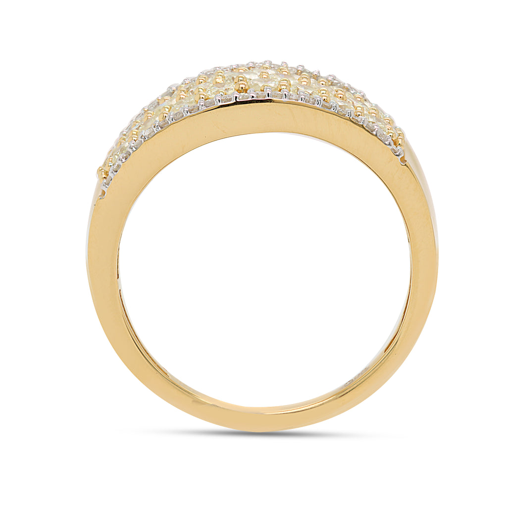 Anillo de banda con diamante amarillo natural de 1,00 ct