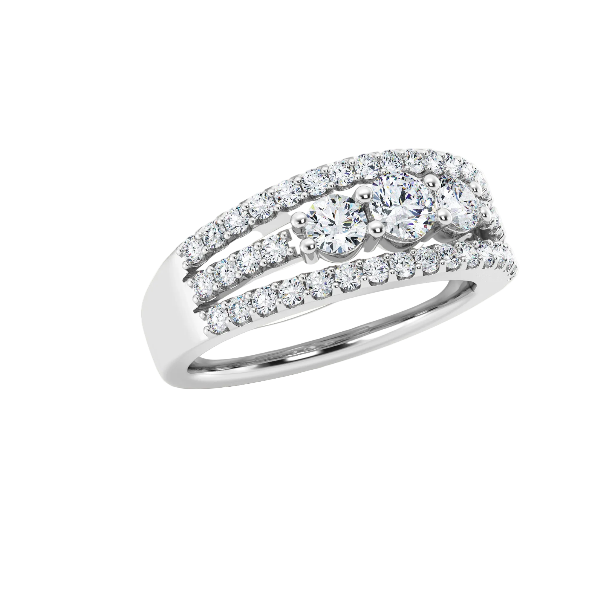 Diamond ring with a white background