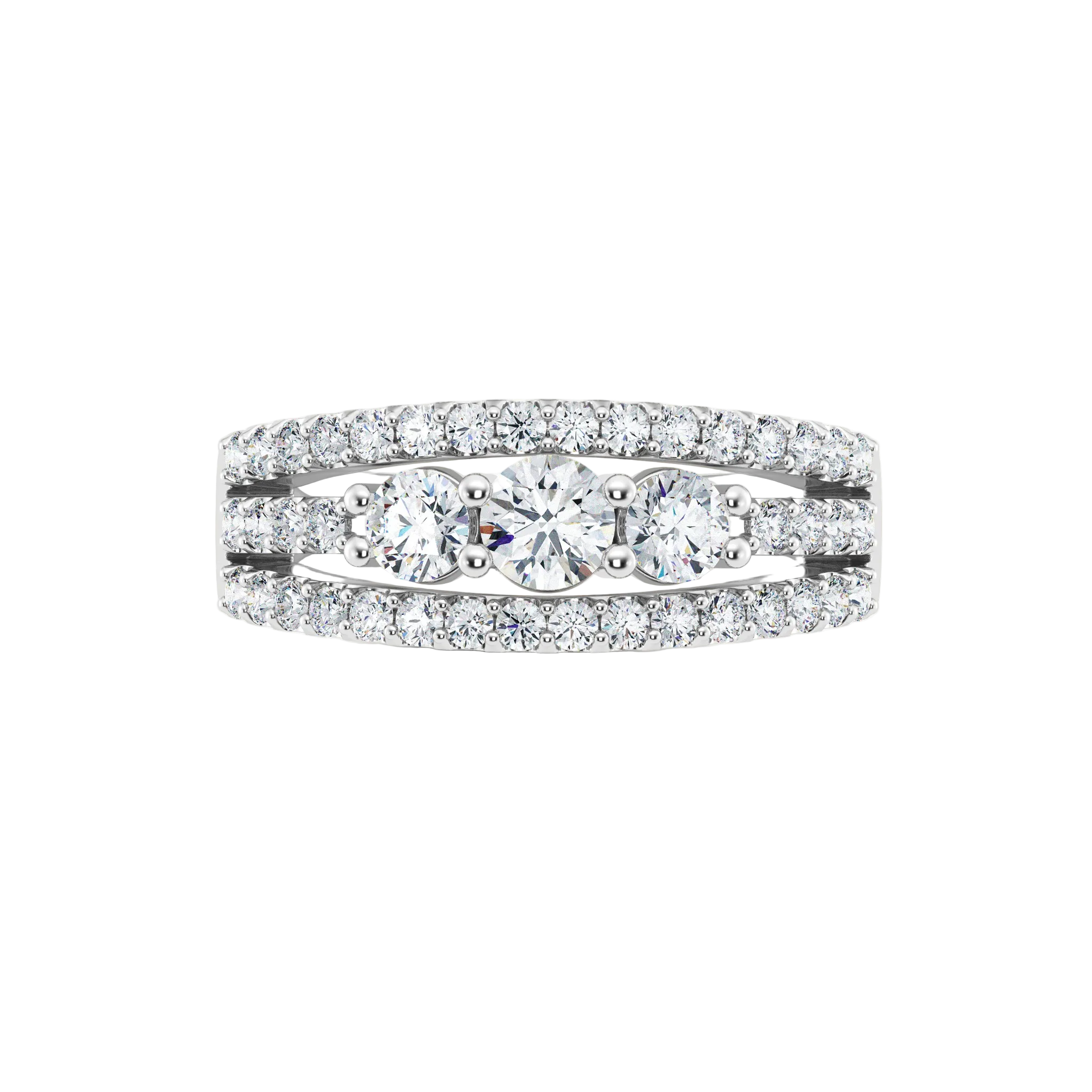 Diamond ring with a white background