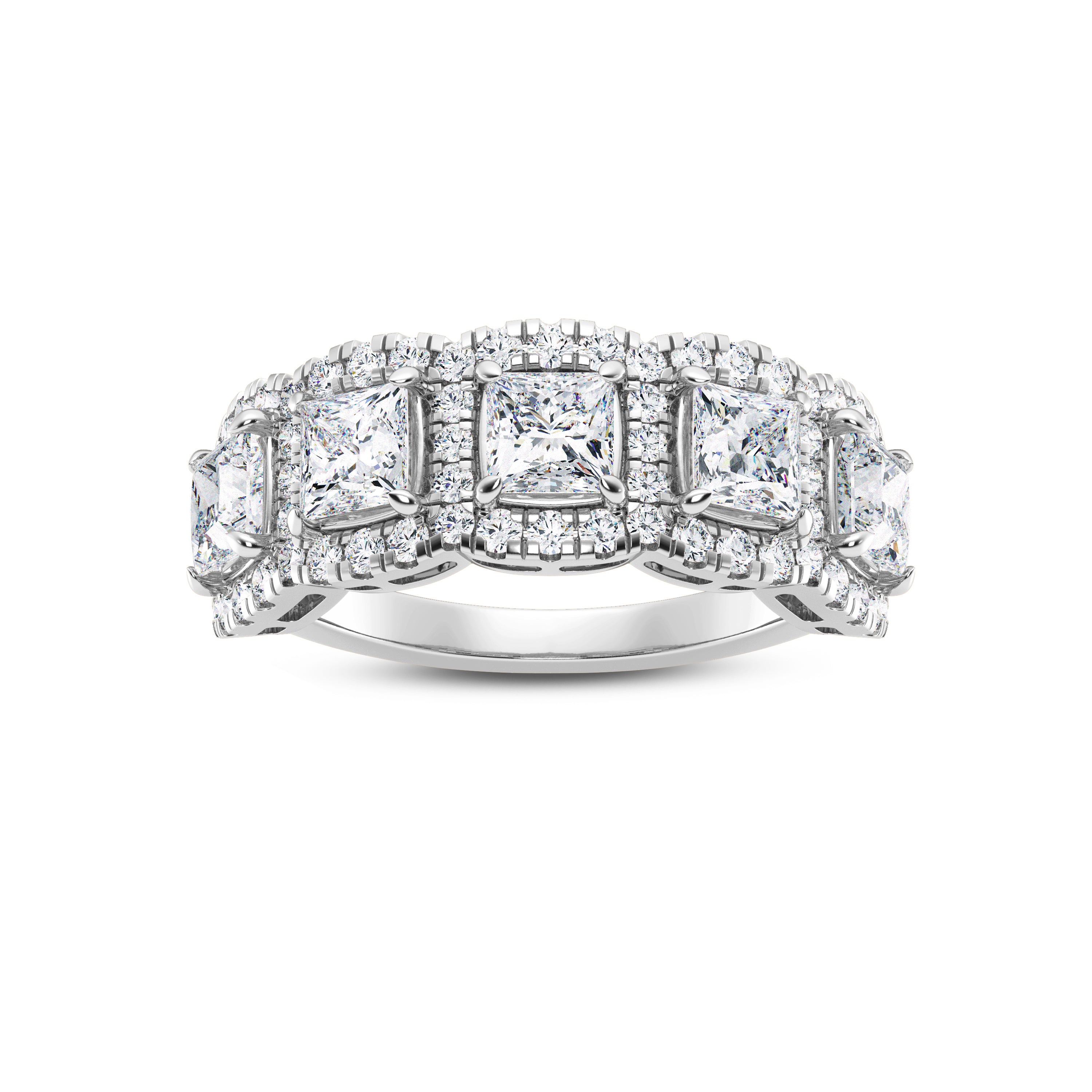 IGI 2.00ct Lab Grown Diamond Princess Cut Band Ring