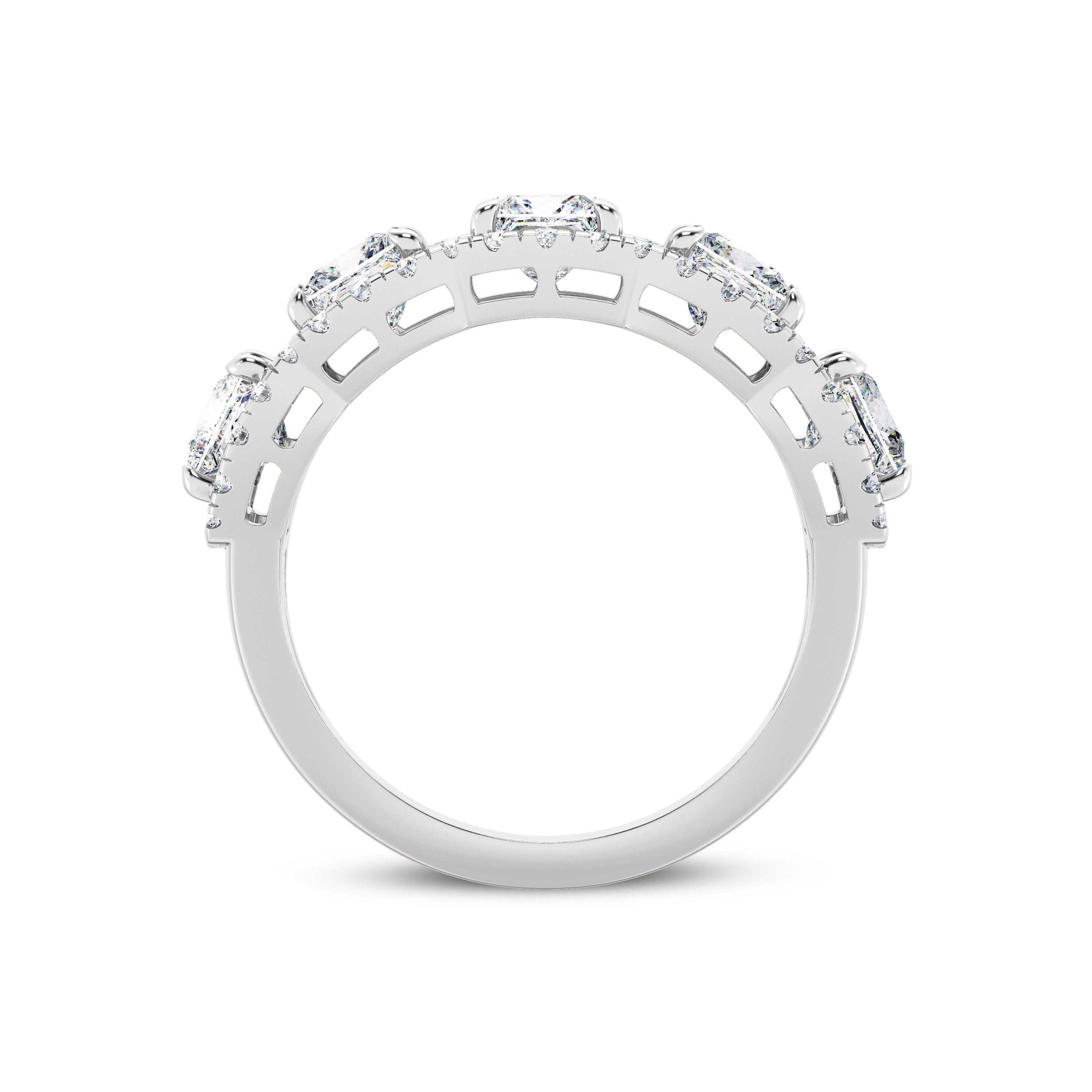 IGI 2.00ct Lab Grown Diamond Princess Cut Band Ring