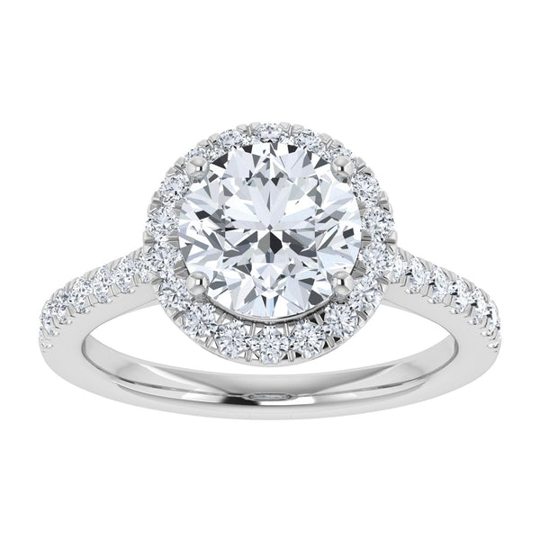 Anillo con halo de diamantes cultivados en laboratorio de 0,75 ct