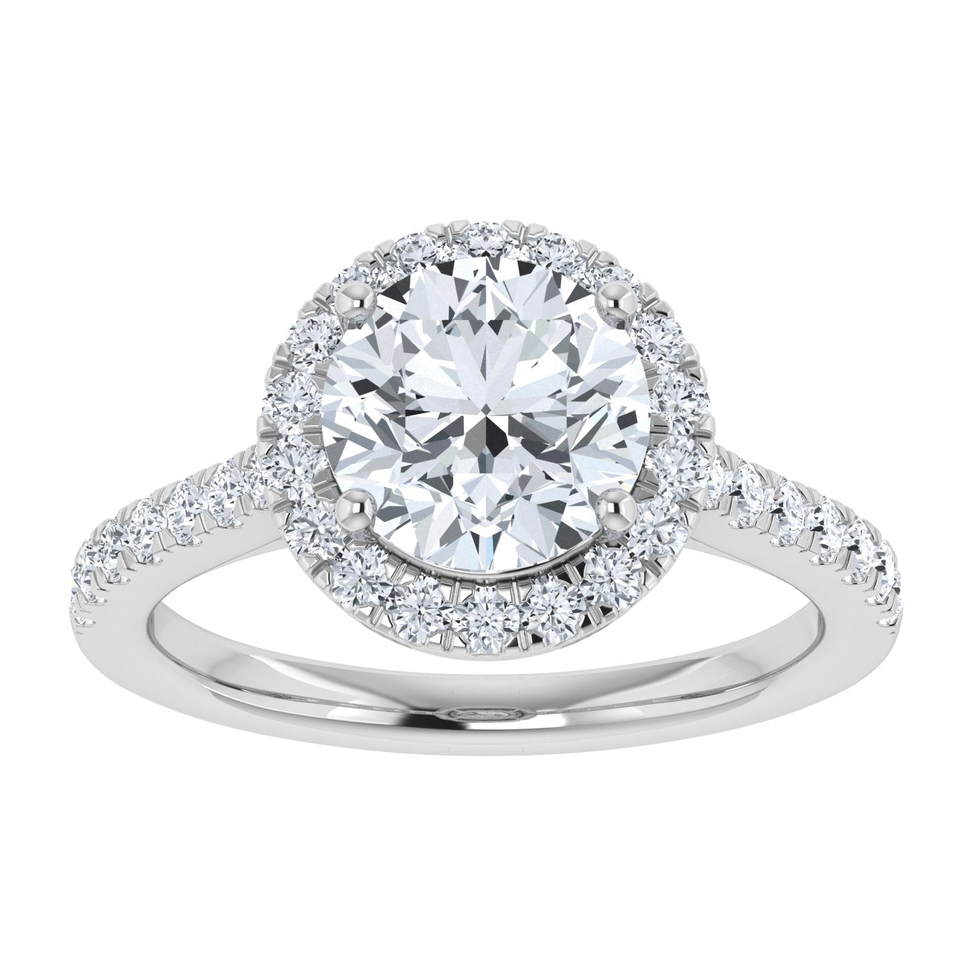 IGI 2.5ct Lab Grown Diamond Halo Ring