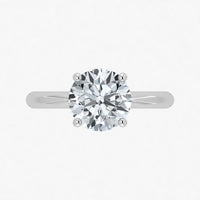 Anillo solitario redondo con diamantes cultivados en laboratorio (1-2 ct)