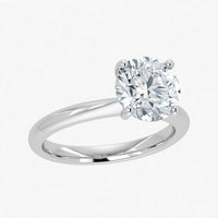 Anillo solitario redondo con diamantes cultivados en laboratorio (1-2 ct)