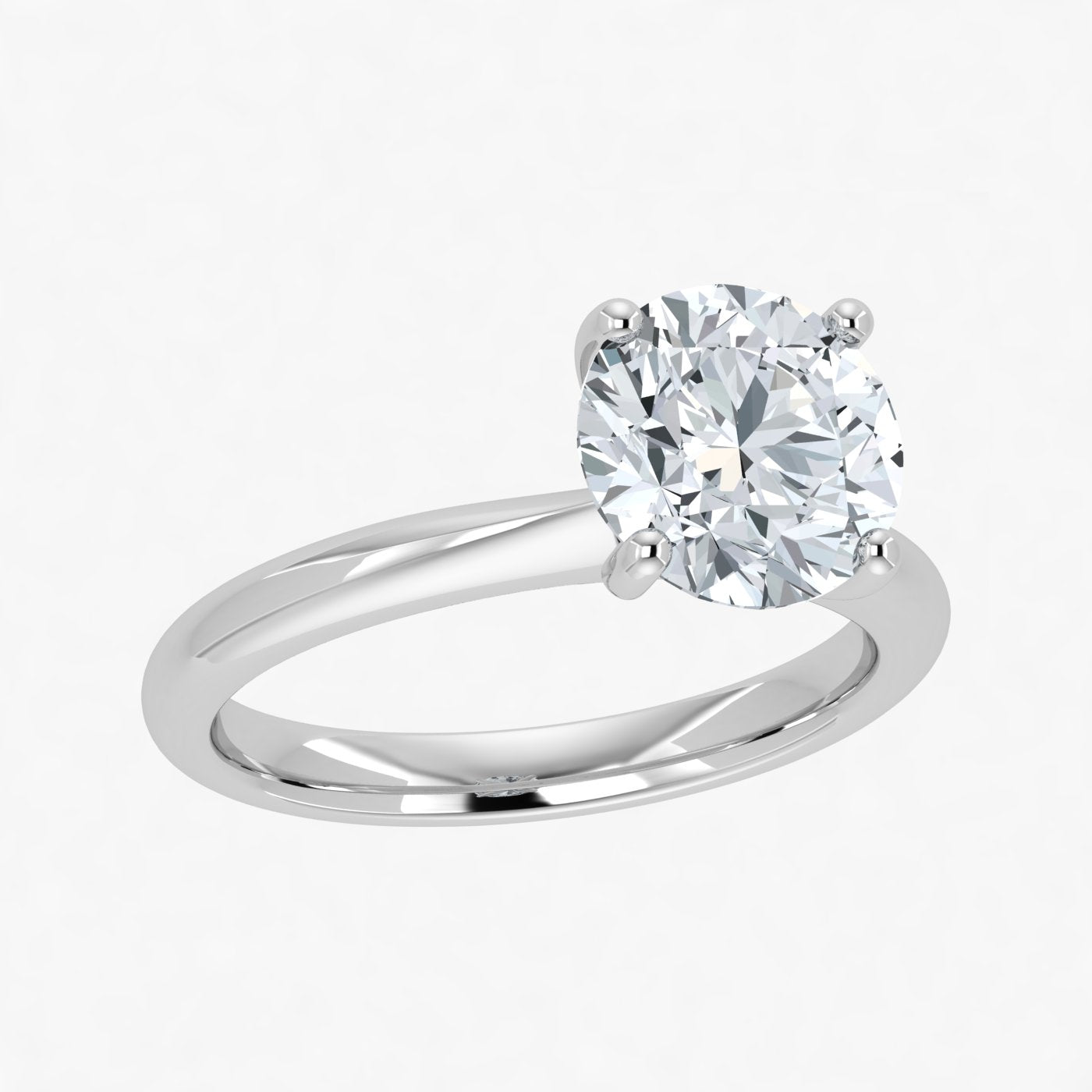 IGI Lab Grown Diamond Round Solitaire Ring (1ct-2ct)