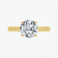 Anillo solitario redondo con diamantes cultivados en laboratorio (1-2 ct)