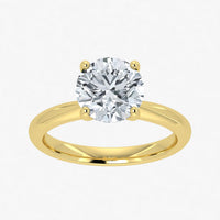 Anillo solitario redondo con diamantes cultivados en laboratorio (1-2 ct)
