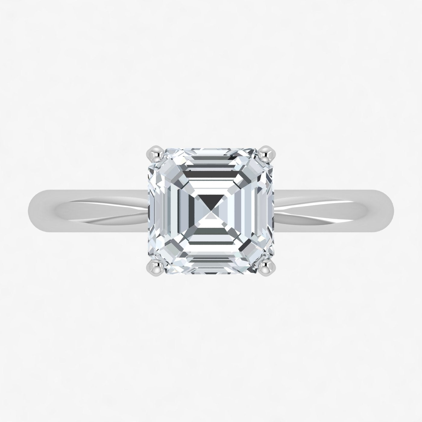 IGI Lab Grown Diamond Asscher Solitaire Ring (1ct-2.00ct)