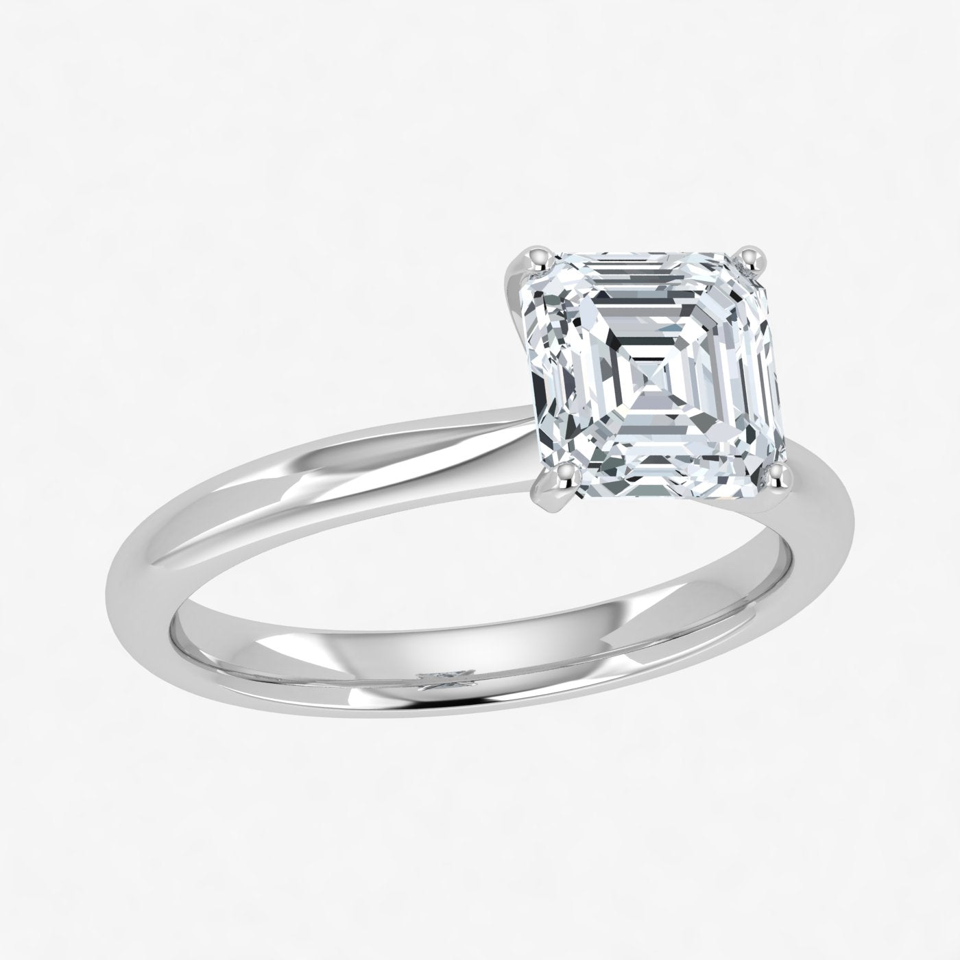 IGI Lab Grown Diamond Asscher Solitaire Ring (1ct-2.00ct)