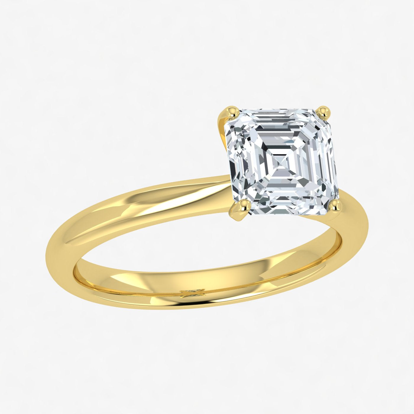 IGI Lab Grown Diamond Asscher Solitaire Ring (1ct-2.00ct)