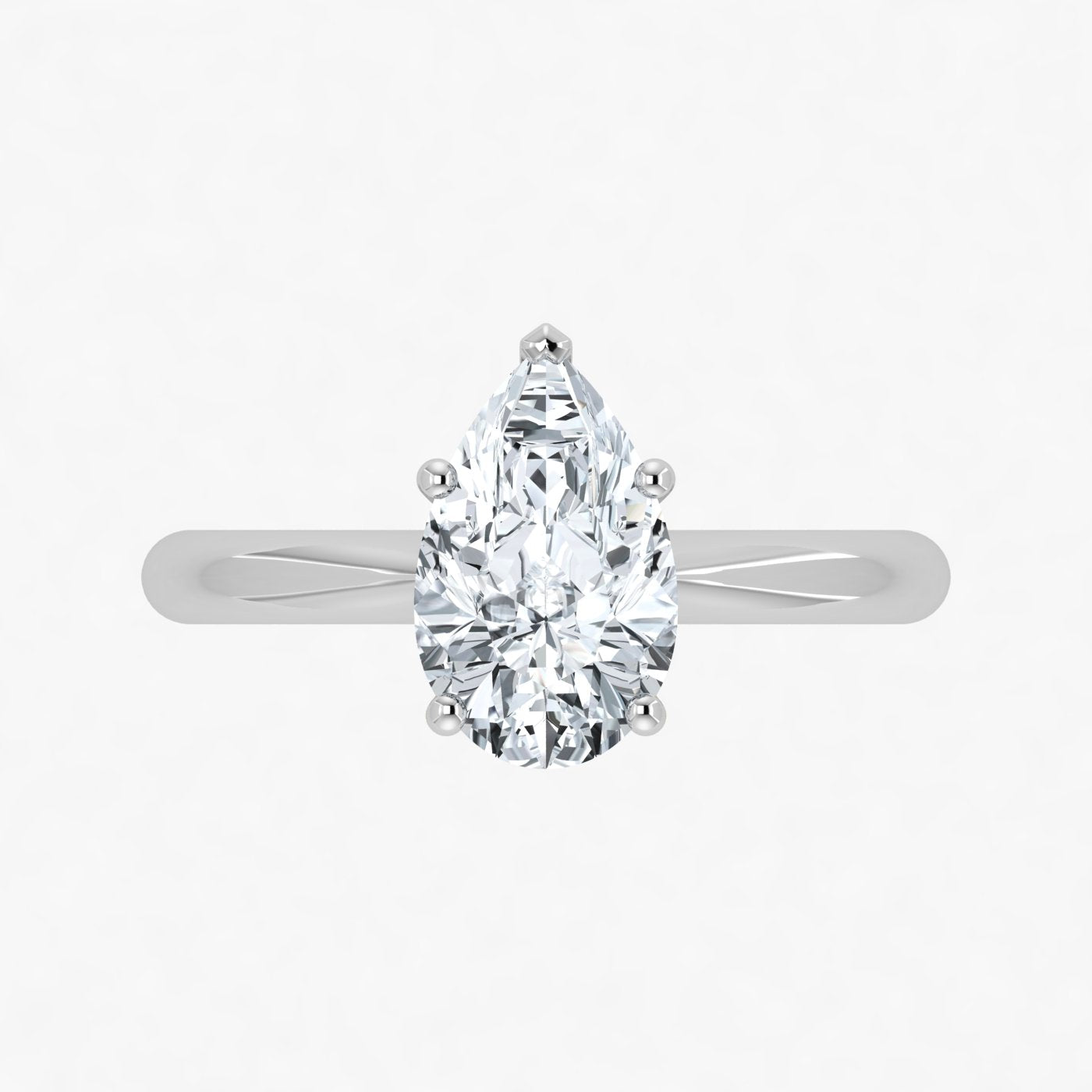 IGI Lab Grown Diamond Pear Shaped Solitaire Ring 1ct