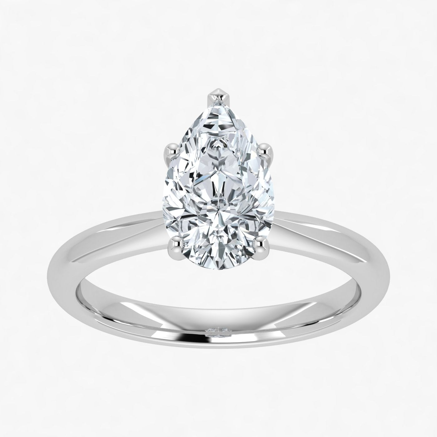 IGI Lab Grown Diamond Pear Shaped Solitaire Ring 1ct
