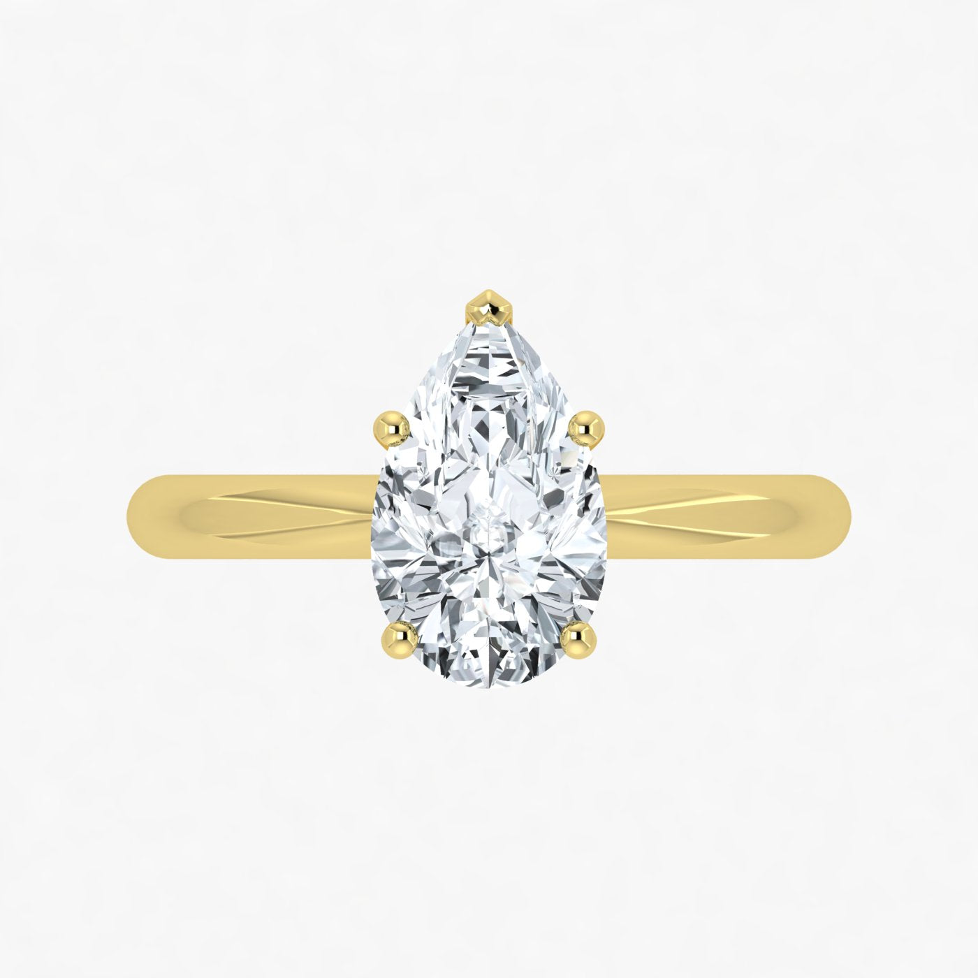 IGI Lab Grown Diamond Pear Shaped Solitaire Ring 1ct