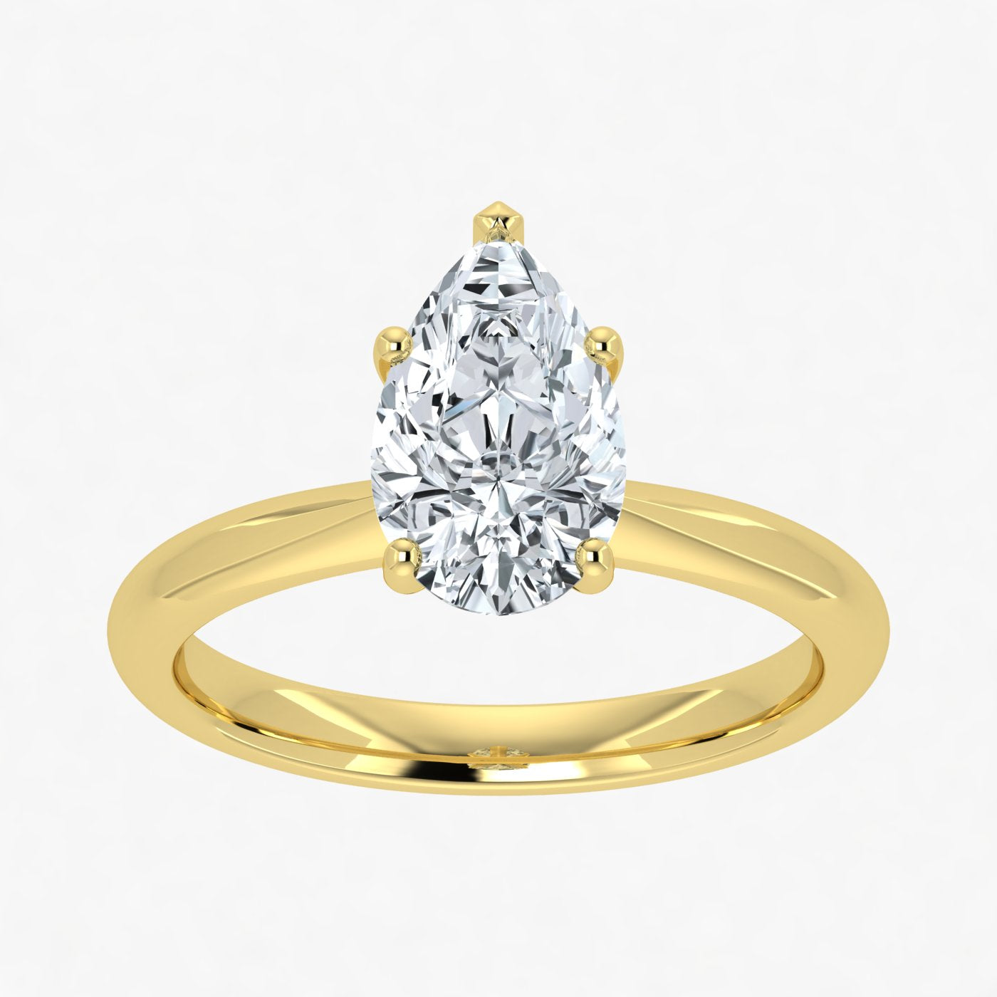 IGI Lab Grown Diamond Pear Shaped Solitaire Ring 1ct
