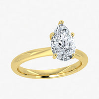 Anillo solitario en forma de pera con diamante cultivado en laboratorio de 1 ct