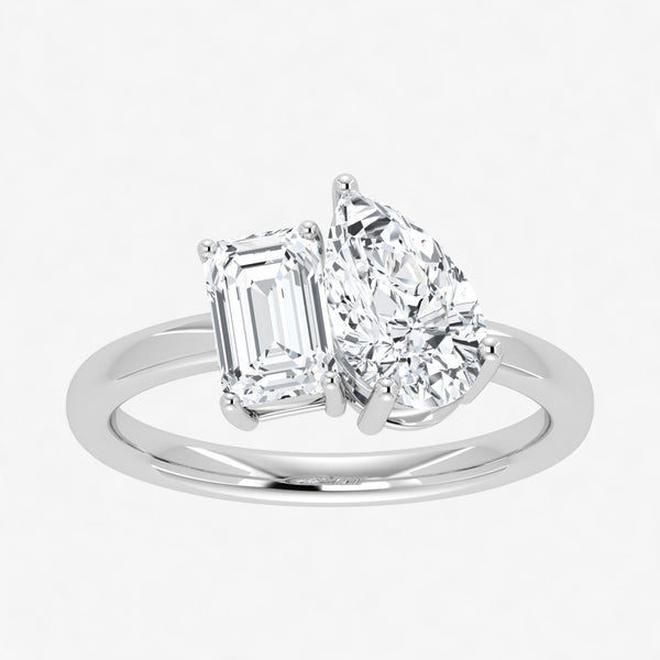 IGI Toi et Moi 2 Carat Lab Grown Diamond Ring