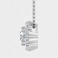 2.00 Ct Lab Grown Diamond Halo Pendant with Adjustable Gold Box Chain