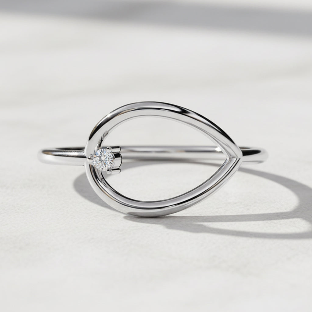 Open Pear Lab Grown Diamond Ring