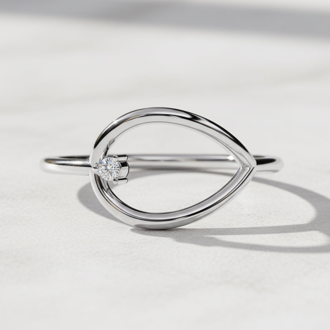 Open Pear Lab Grown Diamond Ring