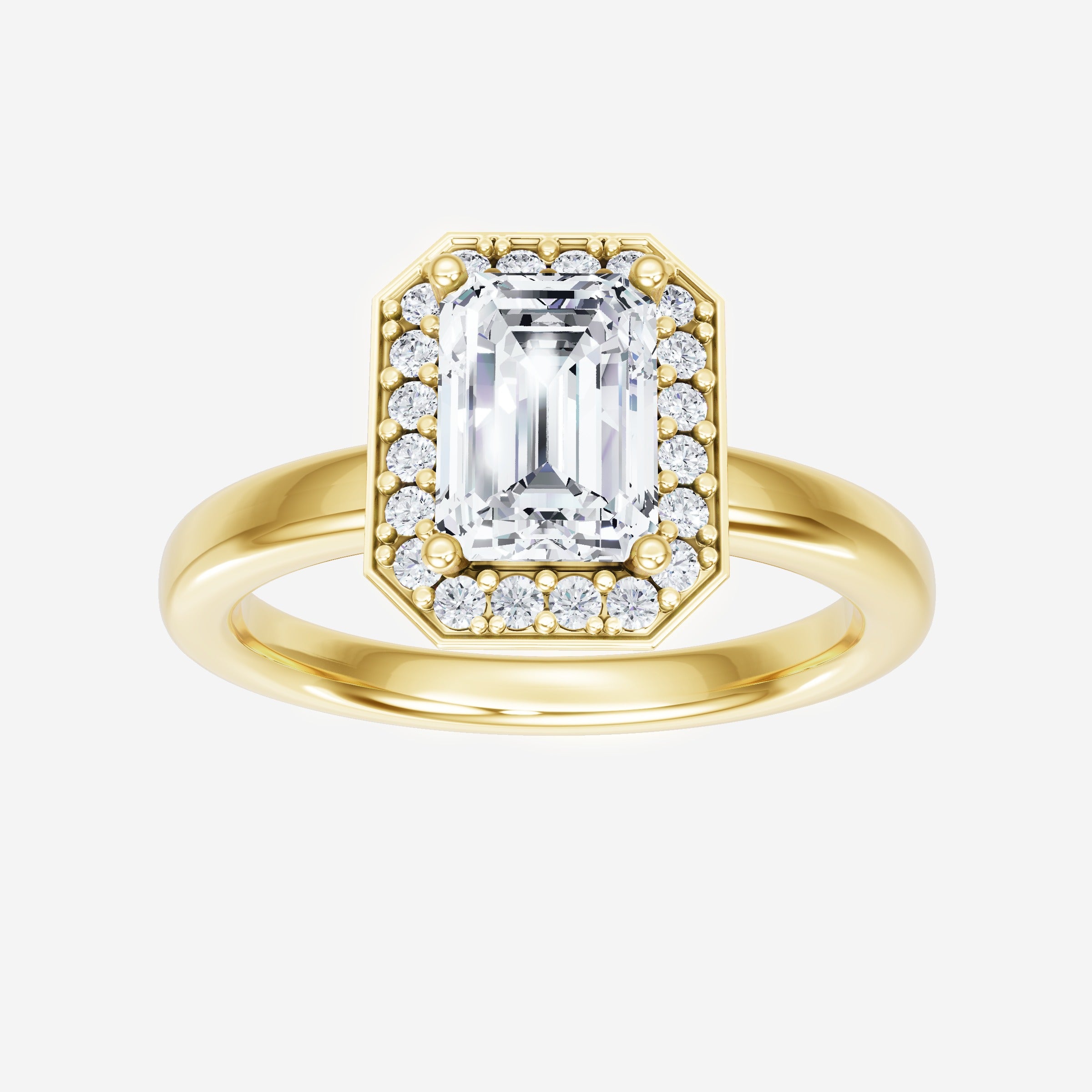 Anillo de esplendor brillante esmeralda