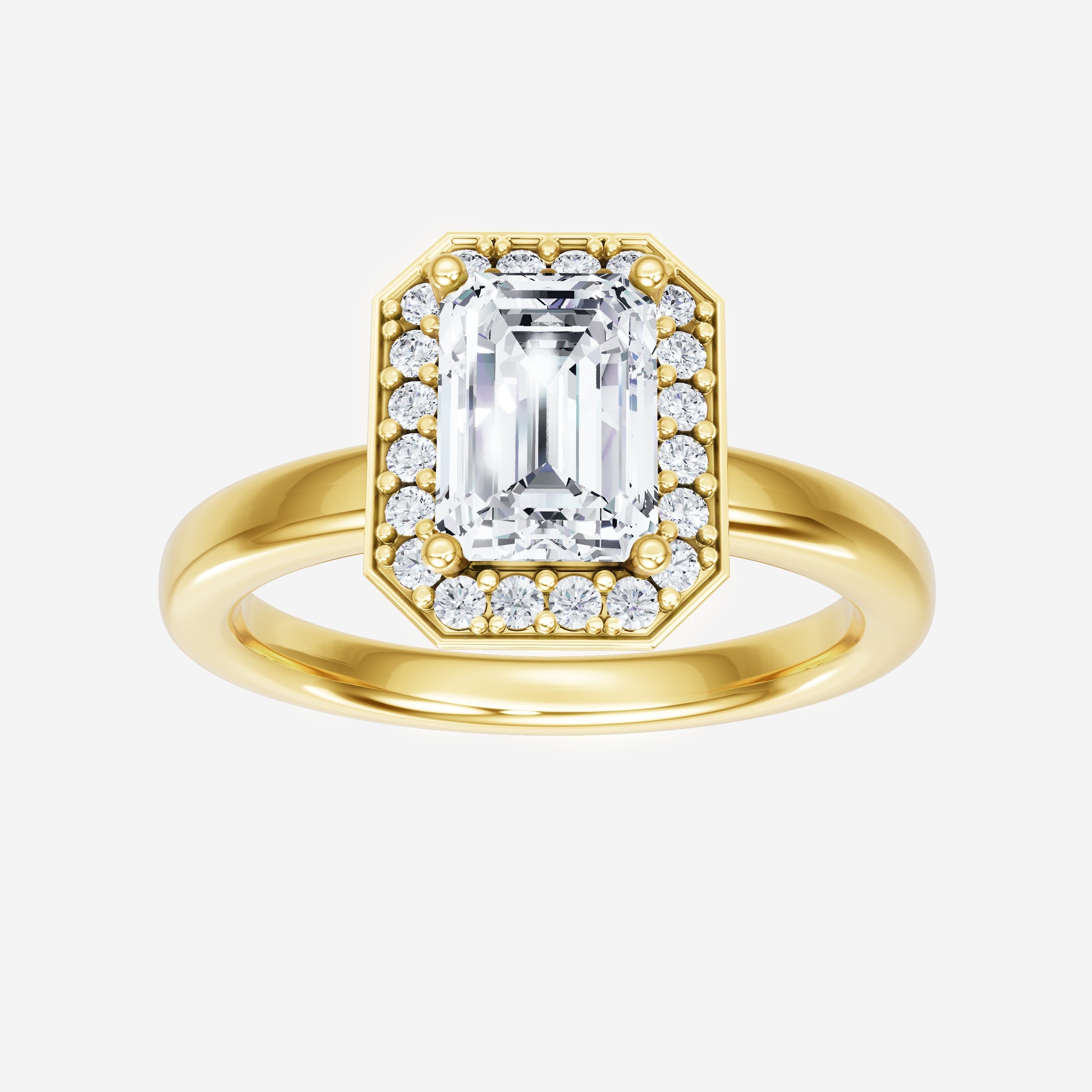 Anillo de esplendor brillante esmeralda